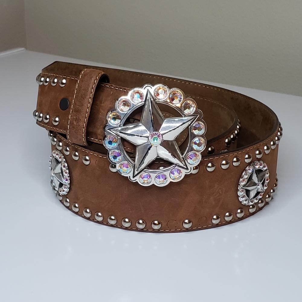 Tony Lama Texas Star Leather Belt size 38 - Picture 10 of 16